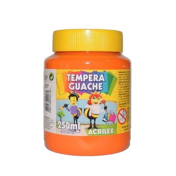 TINTA GUACHE LARANJA - 250ML - ACRILEX