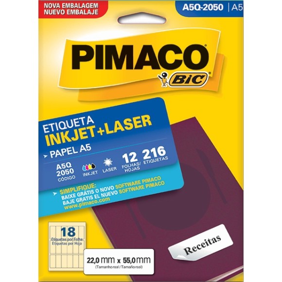 ETIQUETA A5Q-2050 - 22x55 - 216UN - PIMACO