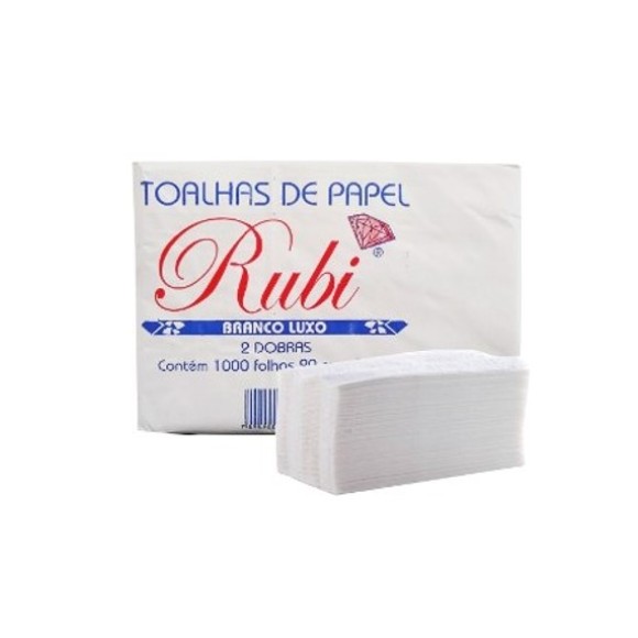 PAPEL TOALHA BRANCO LUXO - 1.000FLS - RUBI