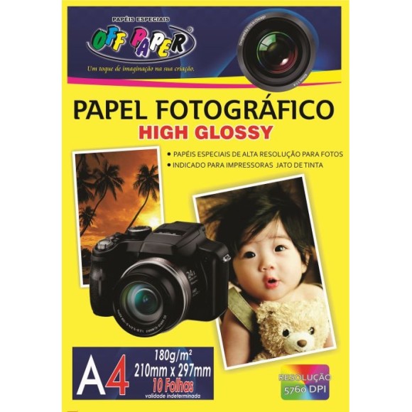PAPEL FOTOGRÁFICO HIGH GLOSSY - 50FLS - OFF PAPER
