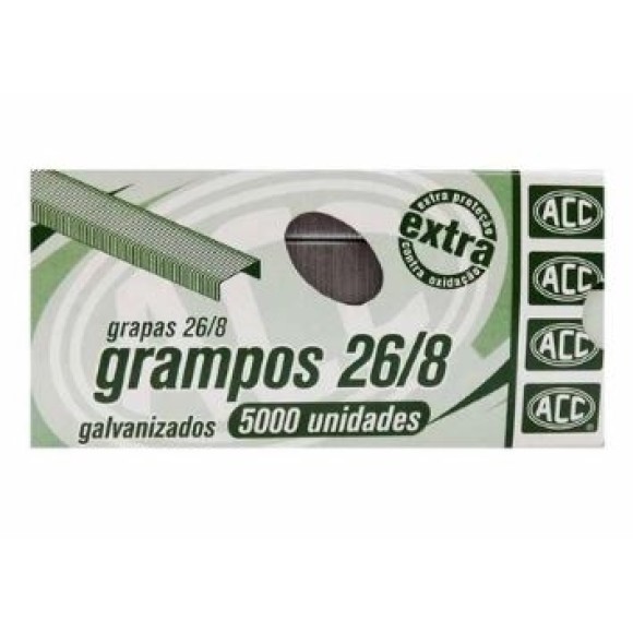 GRAMPOS 26/8 GALVANIZADO 5000UN - ACC